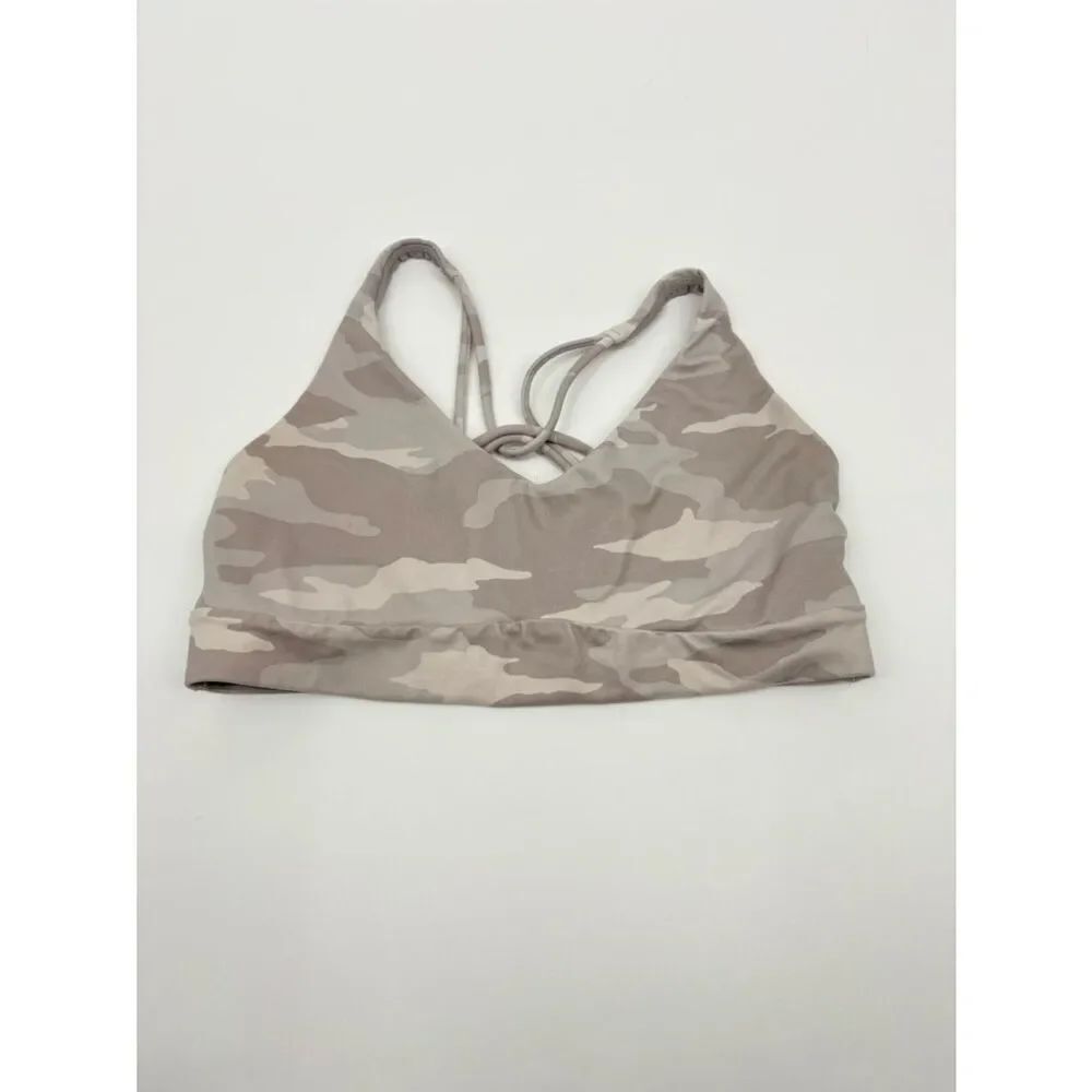 Athleta | Women's Taupe Camo Strappy Sports Bra